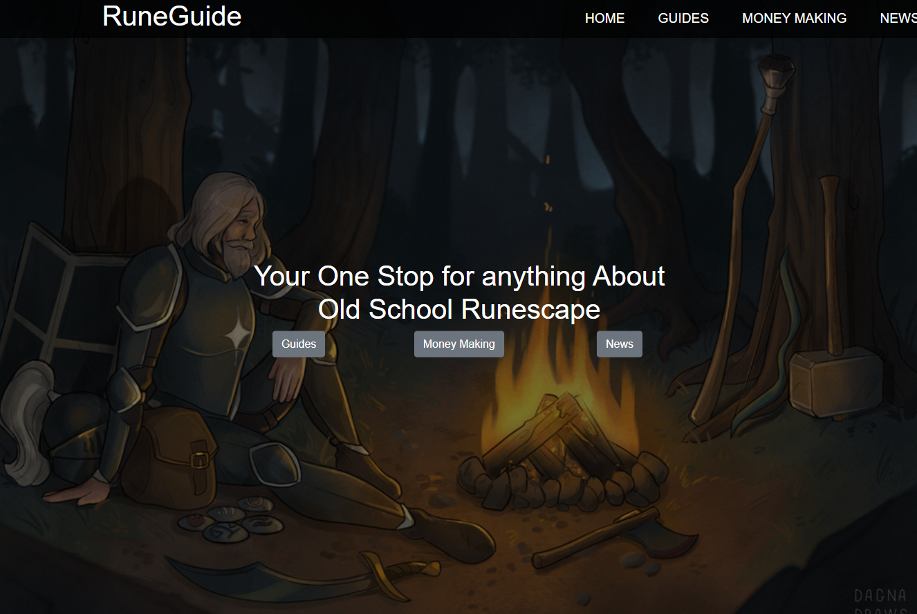 A screenshot of RuneGuide