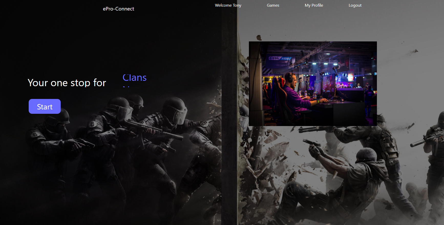 A screenshot of ESports-Recruit